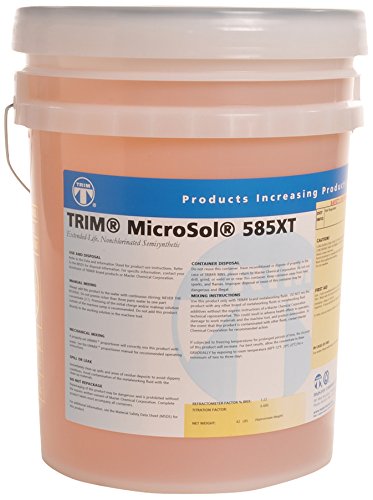 TRIM Cutting & Grinding Fluids MS585XT/5 MicroSol 585XT Nonchlorinated Semisynthetic Microemulsion Coolant, Extended life , 5 gal Pail
