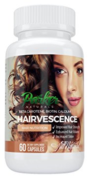 Hairvescense by Parker Naturals Hair Skin & Nail Growth Vitamins: Natural Supplements With Biotin For Longer, Stronger, Thicker Hair. Provides Support For Thicker, Stronger, And More Healthy Hair
