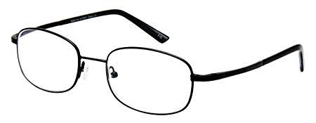 SightLine 6001 Multifocal Computer Reading Glasses. Men's Full-Rim Metal Frame with Advanced No-Line Progressive Magnification Anti-Glare Coated Lenses (1.00, Black)