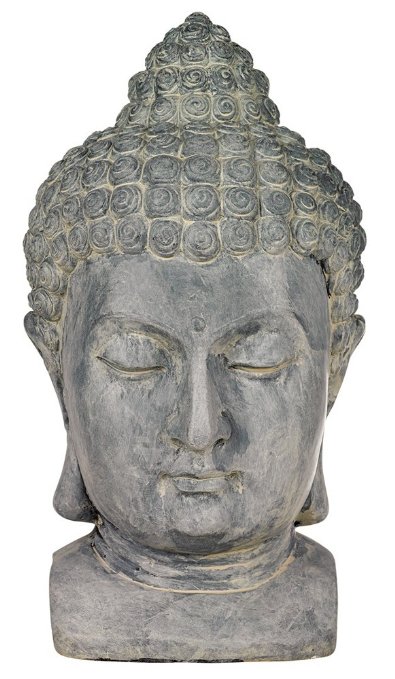 Buddha Head Cast Resin 18 1/2" High Outdoor Statue