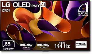 LG OLED65G48LW TV 65" (165 cm) OLED evo Fernseher (α11 4K AI-Prozessor, Dolby Vision, bis zu 120Hz) [Modelljahr 2024], Schwarz