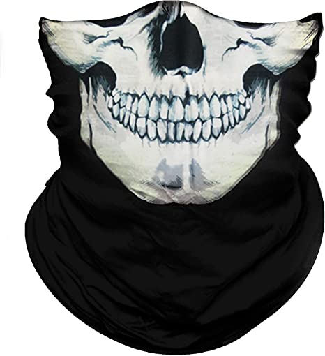 Obacle Skull Face Mask Half for Dust Wind Sun Protection Seamless 3D Tube Mask Bandana for Men Women Durable Thin Breathable Skeleton Mask Motorcycle Riding Biker Fishing Cycling Sports Festival