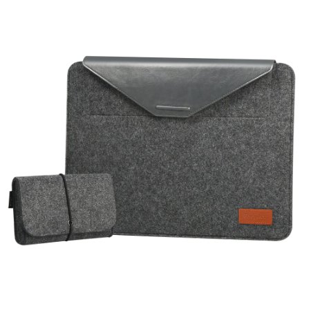 EasyAcc 13.3 Inch MacBook Air/ Pro Retina Case Felt Sleeve With Stand Function Ultrabook Protector Cover Bag Envelope Case for 13 Inch Apple Macbook Pro Retina/Macbook Air, Grey