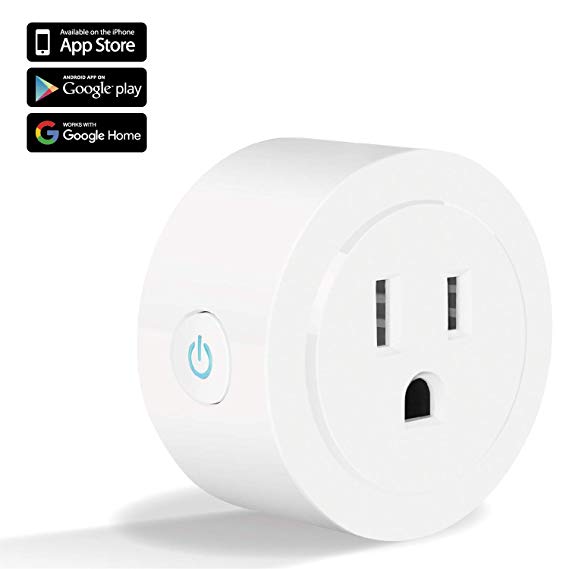 TNP Smart Plug Mini WiFi Outlet - Remote Control Smart Socket Wireless Compatible with Alexa Echo Google Home, No Hub Required, Timer Energy Meter Switch Socket Android, iOS (White) - 1 Pack