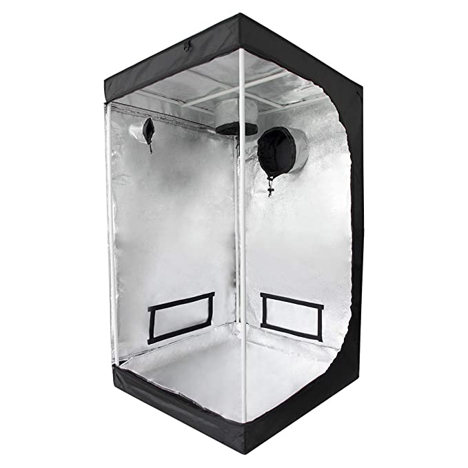 InnerTeck 60"x60"x80" 5'x5' Reflective 600D Mylar Hydroponics Indoor Grow Tent Non Toxic with Removable Floor Tray, Solid Structure and Metal Corner for Indoor Plant Growing and Grow Light