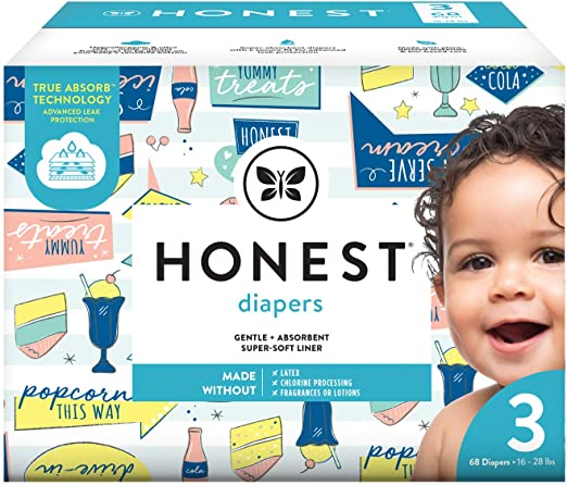 The Honest Company The Honest Company Baby Diapers with True Absorb Technology, Drive-in, Size 3, 68 Count, 68 Count