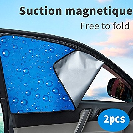 Car Front Side Window Car Sun Shade Double Thickness Auto Windshield Sunshades Universal Fit for Baby UV protection 2 Pack by aokway