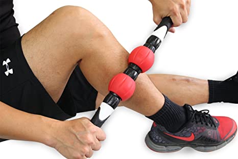 Balance1 Premium Muscle Massage Hand Roller-Massage Stick with 2 Strengthen Rings