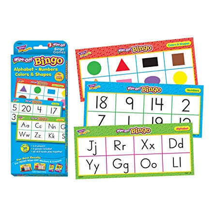 TREND enterprises, Inc. Alphabet, Numbers, Colors & Shapes Wipe-Off Bingo