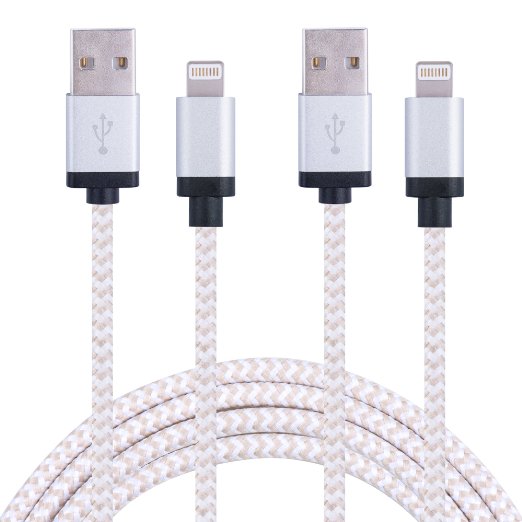 Sundix 2 Pack 10FT Tangle Free Nylon Braided Lightning Cable 8 Pin USB Charging Cord with Aluminum Connector for Apple iPhone 6/6s/6 plus/6s plus, 5c/5s/5, iPad Air/Mini, iPod Nano/Touch
