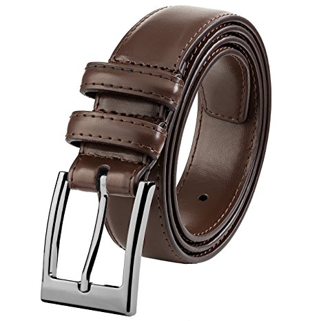 Marino’s Men Genuine Leather Dress Belt with Single Prong Buckle.