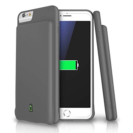 Battery Case for 4.7'' iPhone 8/7/6s/6 4500mAh Ultra Slim Extended Battery Rechargeable Protective Portable Charger Support Headphones (Grey)
