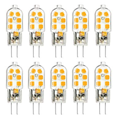 KINGSO G4 LED Bulb 10 Pack Bi-Pin Base 20W Halogen Bulb Equivalent AC/DC 12 Volt Warm White 3000K Non-dimmable