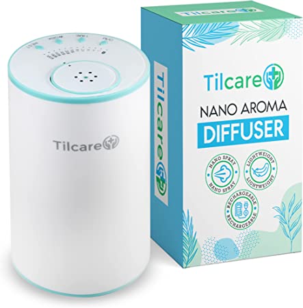 Waterless Nano Essential Oil Diffuser for Aromatherapy - Aroma Scent Diffuser for Room and Car Freshener That is Cordless, Rechargeable - Modern Diffuser and Therapeutic Nebulizer for Home and Travel