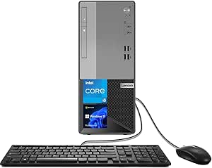 Lenovo V50t Gen 2 Tower Desktop, Intel Core i5 Processor, 32GB RAM, 1TB PCIe SSD, Support 2-Monitor 4K, HDMI, DP, VGA, DVD-RW, Ethernet RJ-45, Wired KB & Mouse, Wi-Fi, Windows 11 Pro