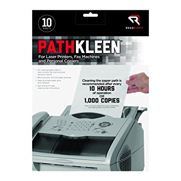 Read Right PathKleen Laser Printer Cleaning Sheets, 8.5 x 11 Inches Sheets, 10 Sheets per Package (RR1237)