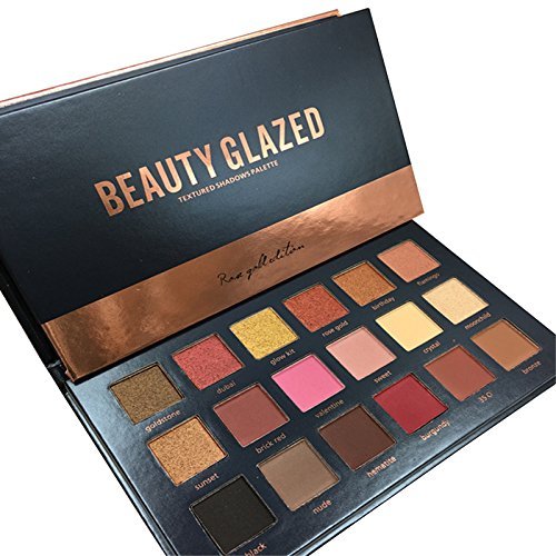 Beauty Glazed 18 Colors Shimmer Rose Gold Textured Eyeshadow Palette Makeup Contour Metallic Eye Shadow Palette