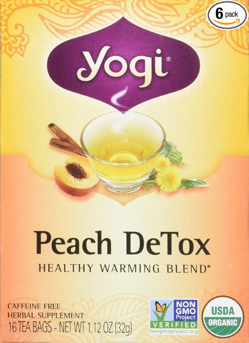 Yogi Teas Detox Peach, 16 Count (Pack of 6)