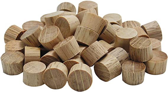General Tools 313038 3/8-Inch Flat Head Plugs, FSC Ethically Sourced Oak, 50-Pack