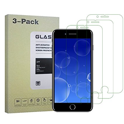 3 pack iphone 7 8 Tempered Glass Clear ,iphone 7 8 Glass Sreen Protector, No Bubble Not Full Coverage Screen Protector for iphone 7 8