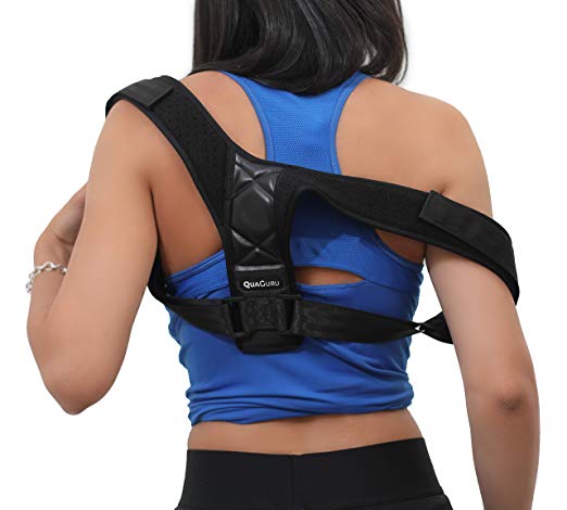 [New Version] Posture Corrector Back Brace for Women and Men by QuaGuru - FDA Approved - Unisex Adjustable - Relief Back Neck and Shoulder Pain