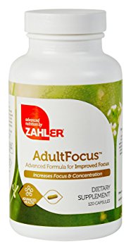 Zahler AdultFocus, All Natural and Potent Supplement Supporting Mental FOCUS, ATTENTION and CONCENTRATION, Advanced Formula Enhancing and Boosting BRAIN FUNCTION and MEMORY, Certified Kosher, 120 Capsules