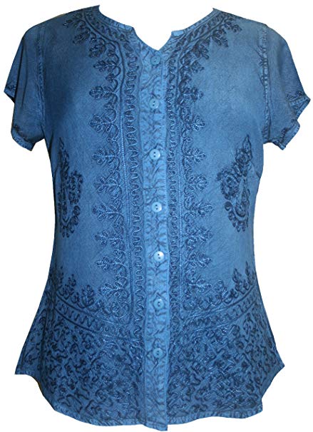 Agan Traders 144 B Medieval Bohemian Embroidered Top Shirt Blouse