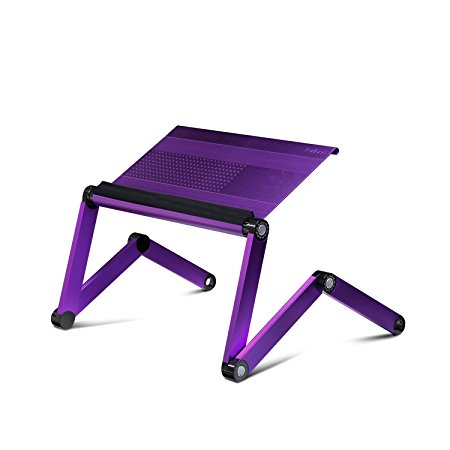 Furinno A6-Purple Ergonomics Aluminum Vented Adjustable Laptop Portable Bed Tray, Purple