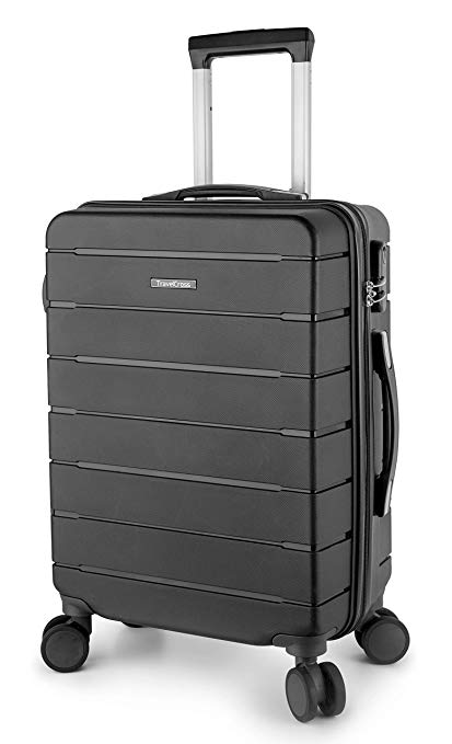 TravelCross Vermont Premium 20'' Carry On Ultra-Resistant Lightweight Spinner Luggage - Dark Gray