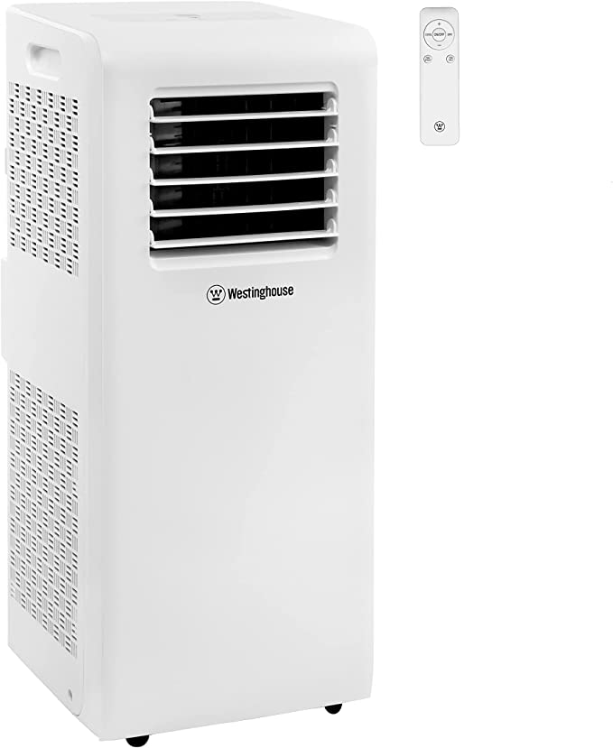 Westinghouse WPac10000 Portable Air Conditioner, 10,000 BTU for Rooms up to 300 Sq Ft, with 3-Speed Fan, Dehumidifier, LED Display, Timer, Remote, Window Installation Kit, for Home, Office, Bedroom