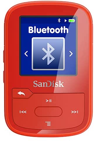 SanDisk Clip Sport Plus 32GB Wearable, Bluetooth MP3 Player - Red