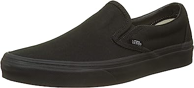 Vans, Classic Slip-On Sneakers (Black/Black, 12 Men's), 13.5 Women/12 Men