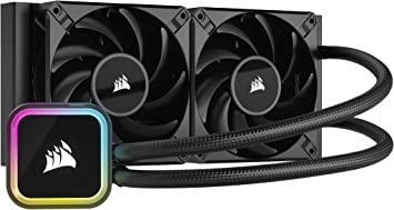 Corsair iCUE H100i RGB Elite Liquid CPU Cooler (16 Dynamic RGB LEDs, 120mm AF Elite Series FDB Fans, 240mm Radiator, iCUE Software Compatible, LGA 1700, 1200, 115X, 2066, and AM4 Sockets) Black