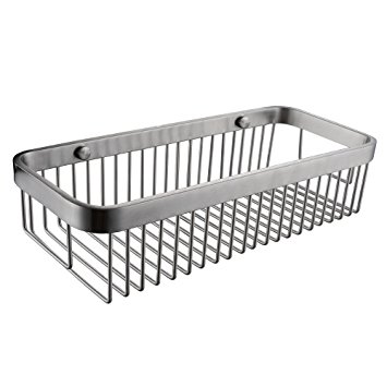 KES SOLID SUS 304 Stainless Steel Shower Caddy Bath Basket Storage Shelf Hanging Organizer Rustproof Wall Mount, Brushed Finish, BSC201-2