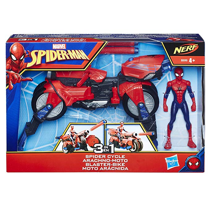 Spider-Man E0593EU4 Marvel 3-in-1 Spider Cycle with Figure