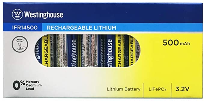 Westinghouse IFR AA Lithium Iron Phoshate LiFePO4 Solar Rechargeable Battery (8)