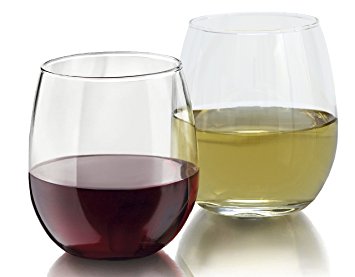 Stemless Wine Glass Set, 8-Pack, 15 Ounce Wine Tumbler Set, Shatter- Resistant High-Quality Glass - Elongated Design