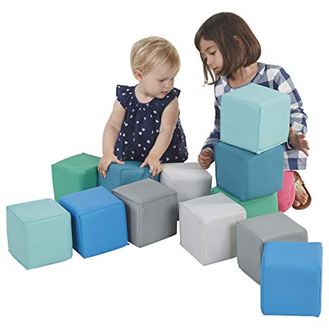 ECR4Kids Softzone Toddler Play Soft Blocks (12-Piece), Contemporary