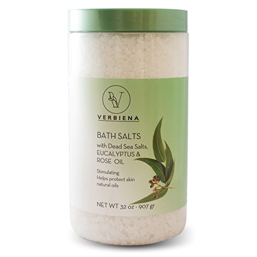 Verbiena Dead Sea Salt with Eucalyptus and Rose Essential Oil Epsom Bath Salt with Dead Sea Salt Minerals