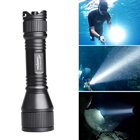 ORCATORCH D550 970 LM Diving Flashlight Underwater Scuba Diving Light, XM-L2 LED Submarine Flashlight