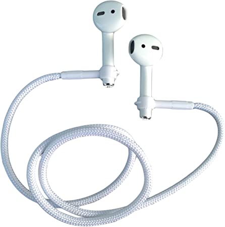 EARBUDi Cord - Soft 22 Inches Leash or Necklace That Holds Around Your Neck, Compatible with Many Wireless Buds, White