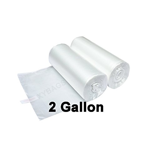 XYBAGS 2 Gallon Clear Small Trash Bags, 7.5 Liters Small Garbage Bags for Office, Bathroom, 100 Counts, Y