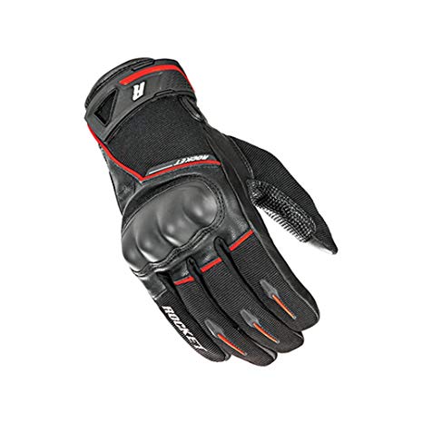 Joe Rocket Supermoto Mens Street Motorcycle Leather Gloves - Black/Red/Large