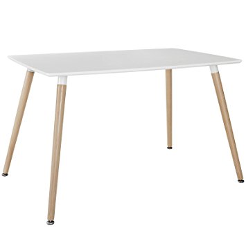 LexMod Field Dining Table, White