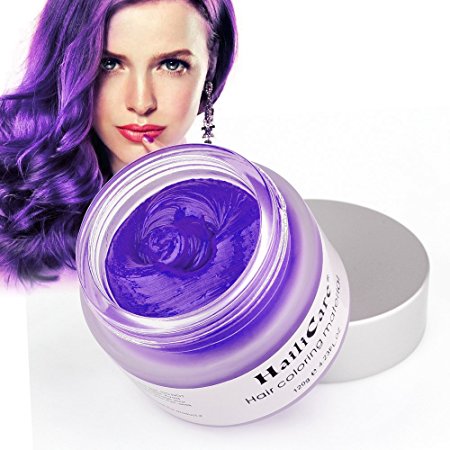 HailiCare 120g Purple Hair Wax Men Women Professional Hair Pomades, Long-lasting Moisturizing Modelling Hair Styling Fluffy Matte Hair Mud Gel Cream, with New Glass Jar (Upgrade)