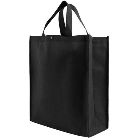 Reusable Grocery Tote Bag Large 10 Pack - Black