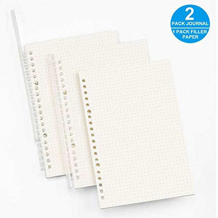 RETTACY Dotted Spiral Notebook - DIY Dot Grid Notebook with Detachable Smart Clip,100gsm Thick Paper for Bullet Journaling 5X8