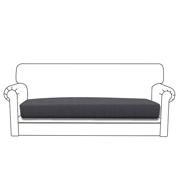 Easy-Going Stretch Cushion Cover Sofa Cushion Furniture Protector Sofa Seat Sofa slipcover Sofa Cover Soft Flexibility with Elastic Bottom(Sofa Cushion,Dark Gray)