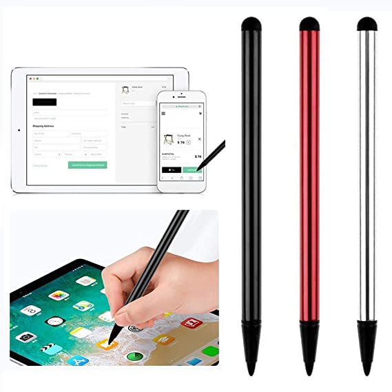 Misszhang-US 2Pcs Phone Tablet High Sensitivity Touch Screen Pencil Stylus for iPhone iPad Red