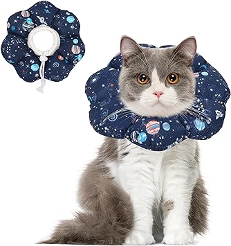 ComSaf Cat Cone Collar Soft, Protective Adjustable Cat Cones to Stop Licking After Surgery, Comfortable Lightweight Elizabethan Collar for Cat Kitten Prevent from Licking Wounds, Not Block Vision